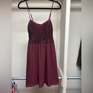 Xhilaration Burgundy Lace Midi Dress